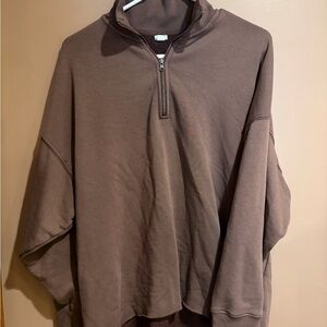 Aerie Women's Brown Zip-Up Sweater